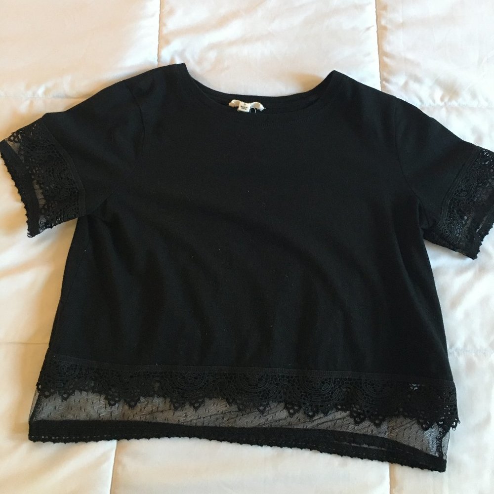 Black Lace Crop Top